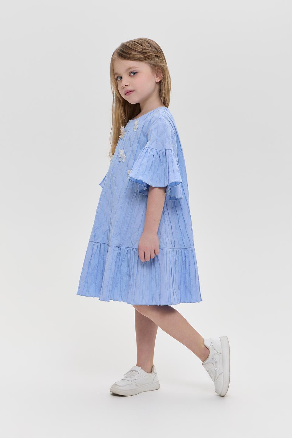 Платье Choupette дев. голубое с вышивкой