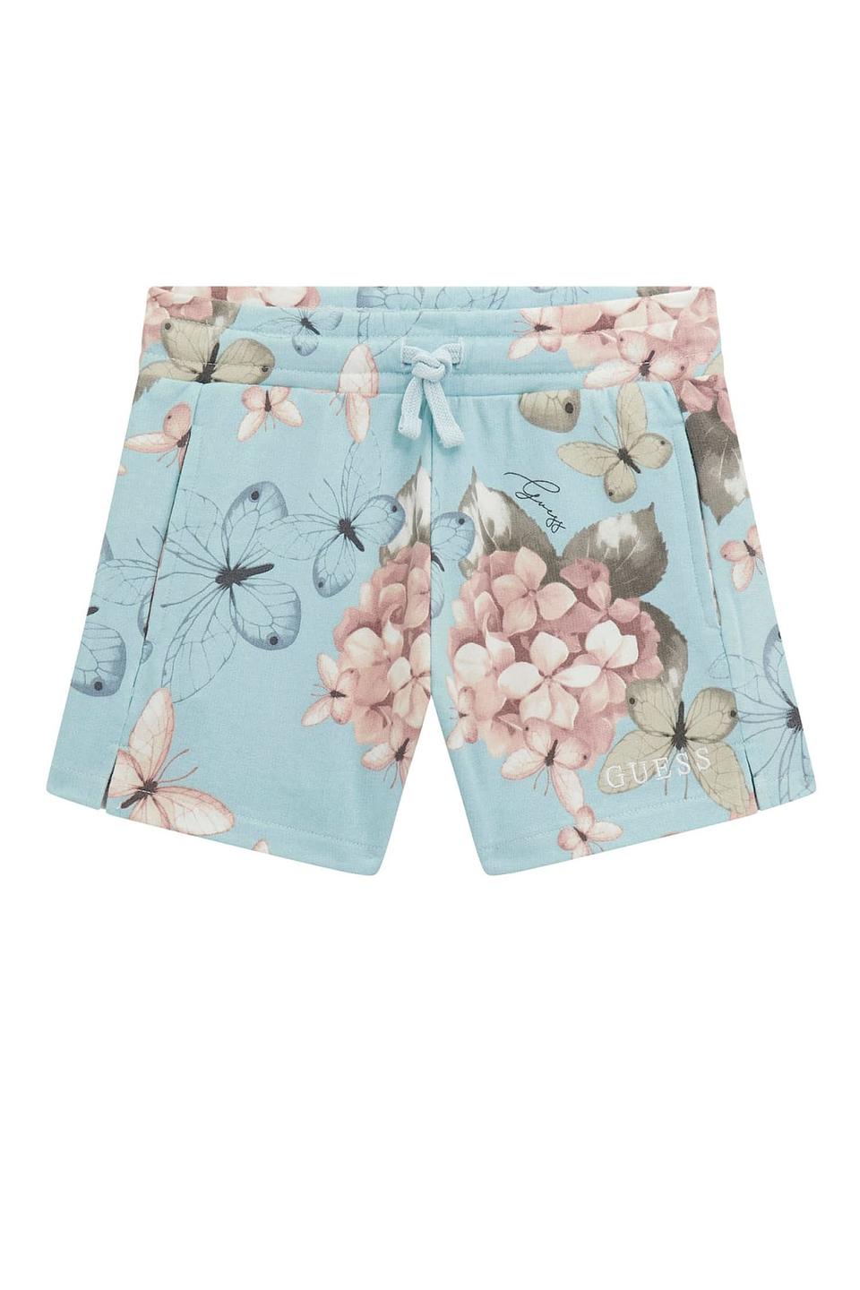 Шорты Guess дев. с бабочками голубые