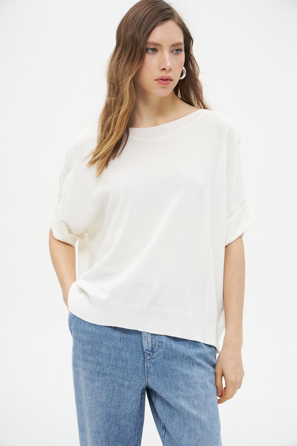 Пуловер More and More белый с рукавом 3/4