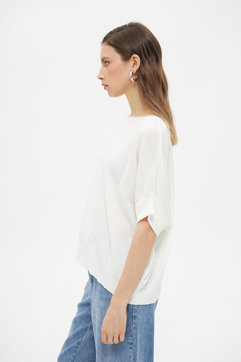 Пуловер More and More белый с рукавом 3/4