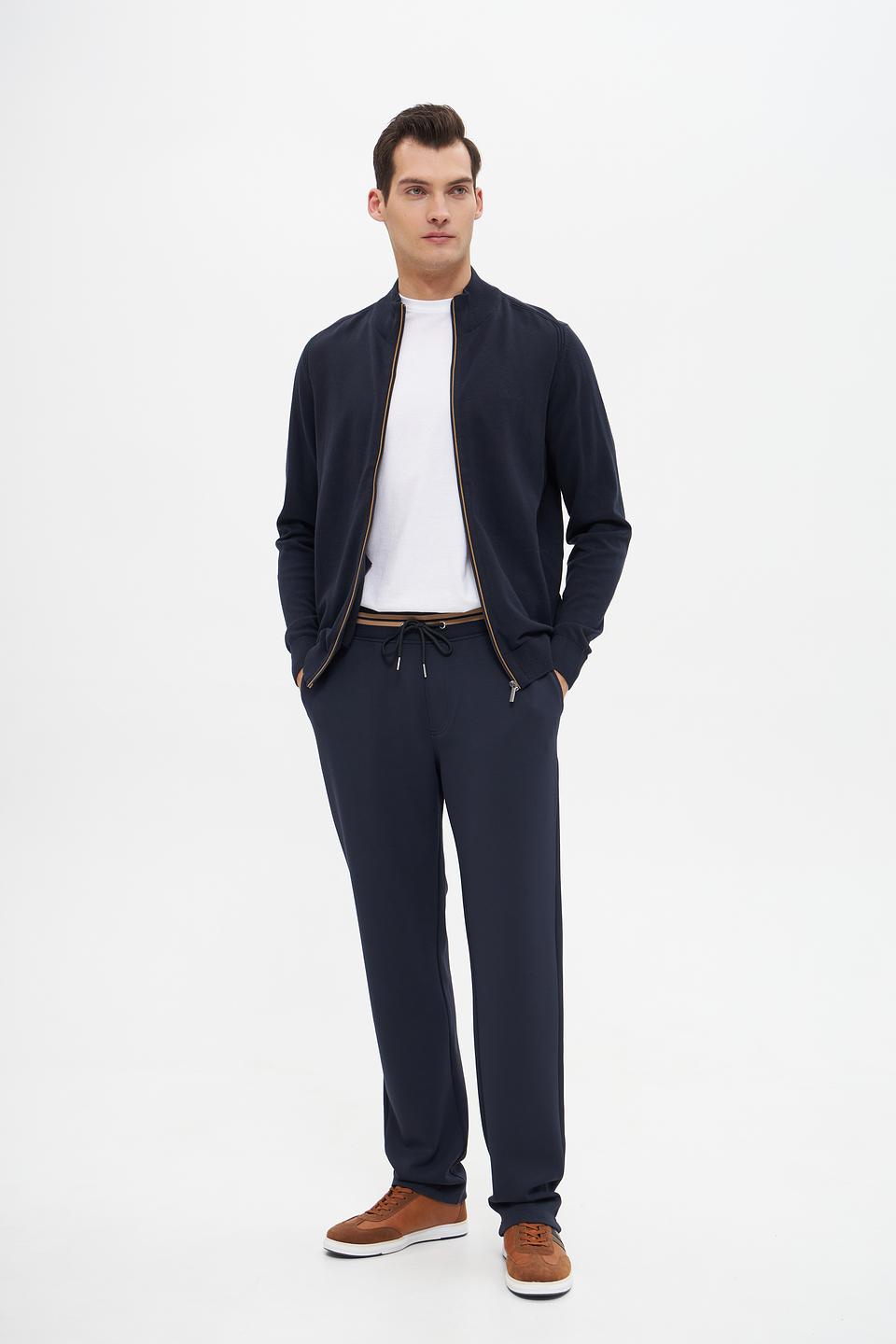 Кардиган Bugatti темно-синий на молнии