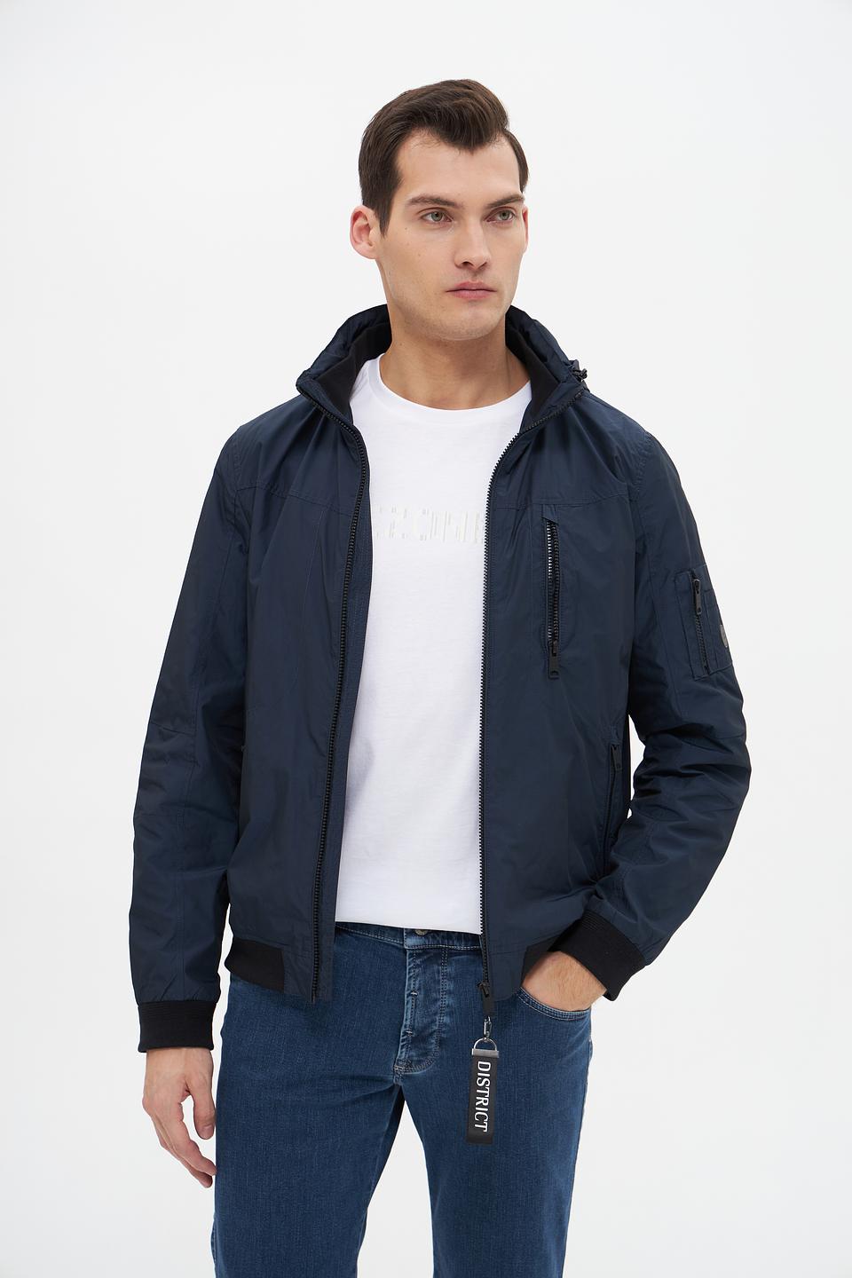 Куртка District мужская синяя с капюшоном