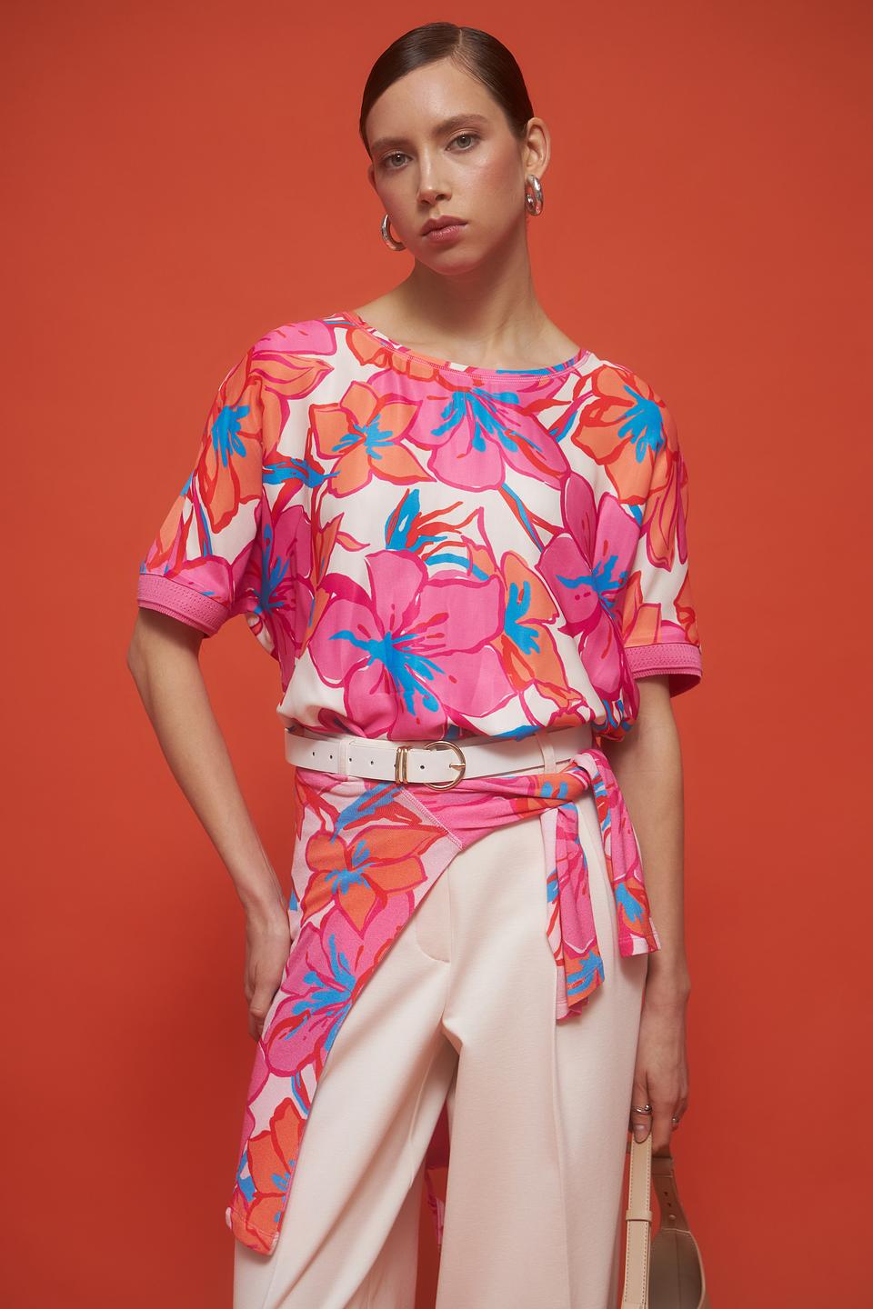 Футболка Lecomte с цветочным принтом