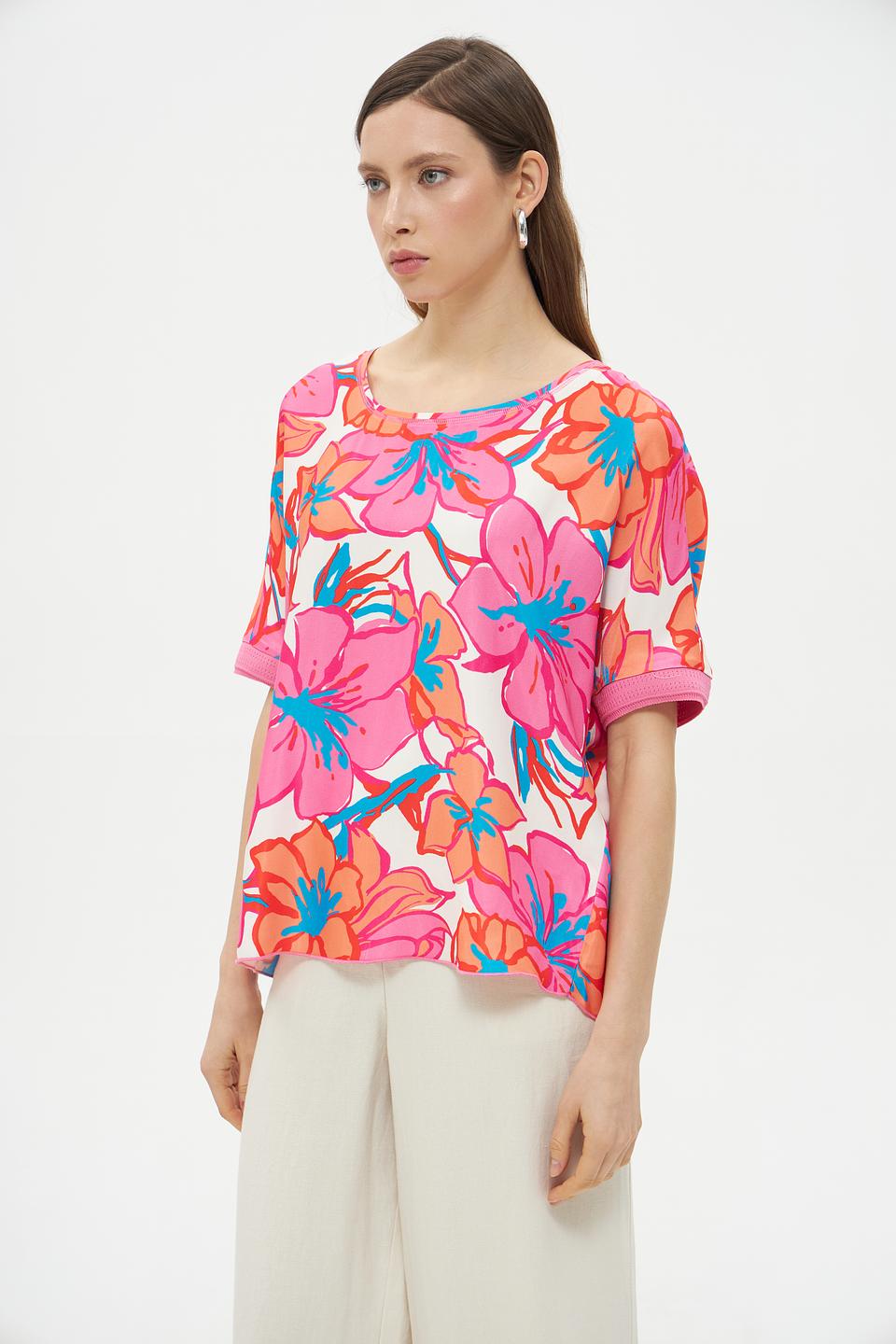 Футболка Lecomte с цветочным принтом