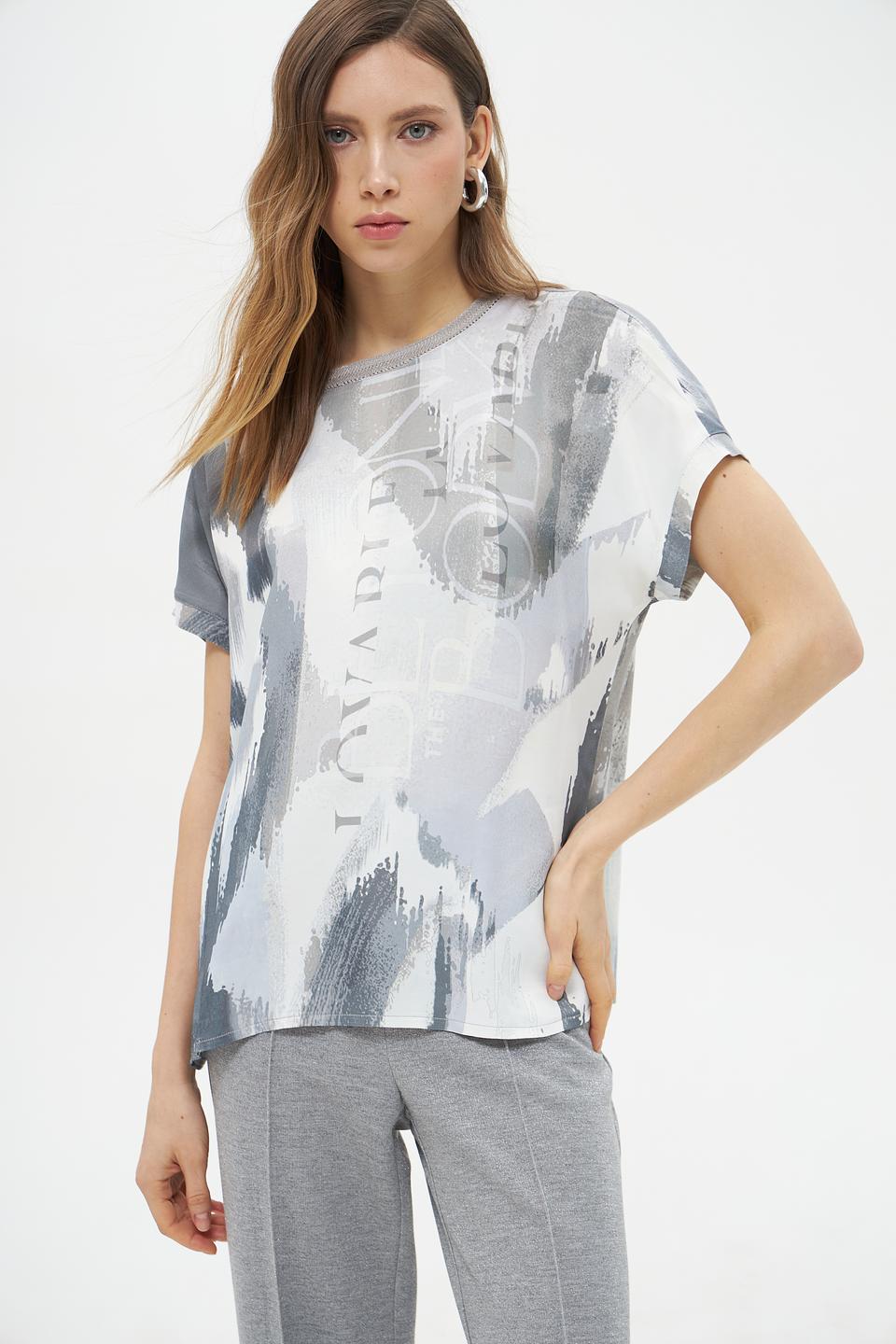 Блуза Lecomte с абстрактным принтом