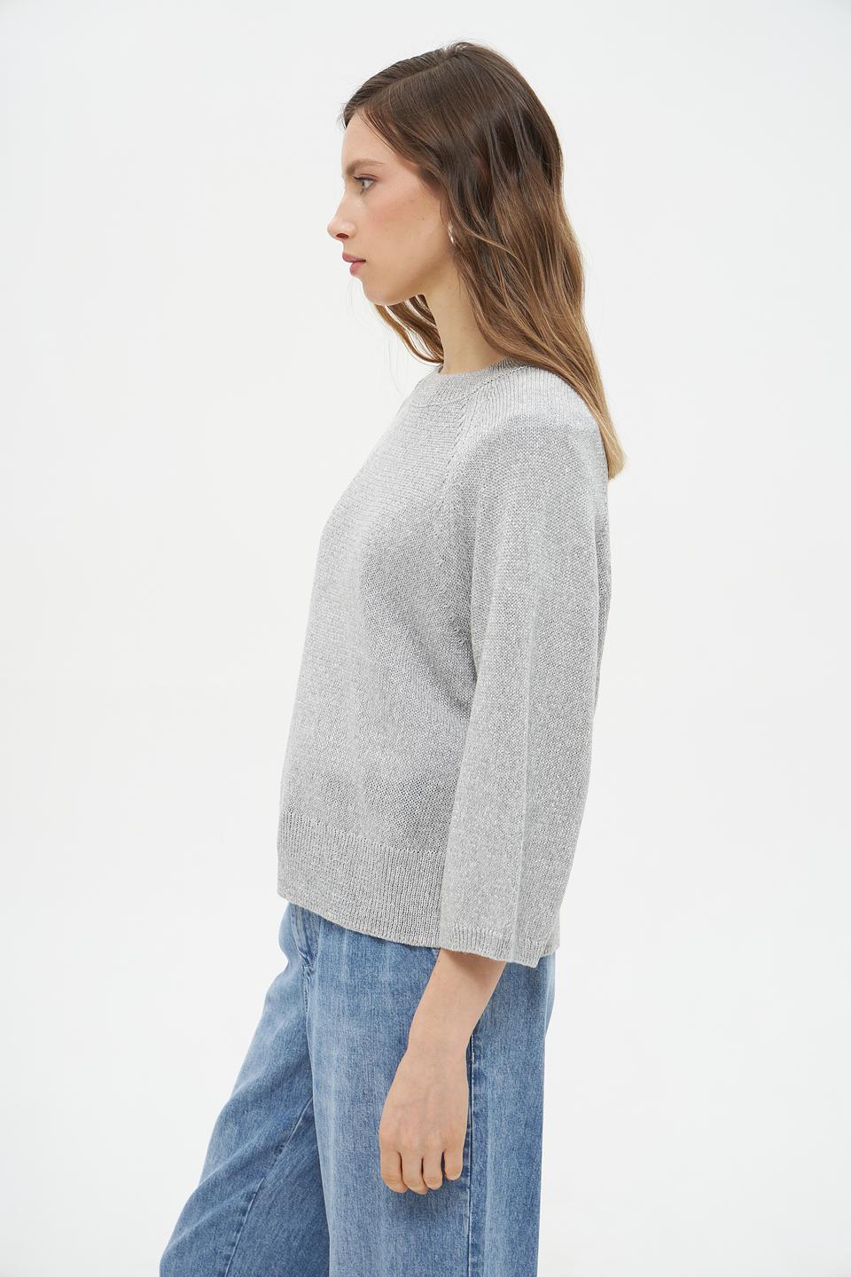 Пуловер Lecomte серый с 3/4 рукавом