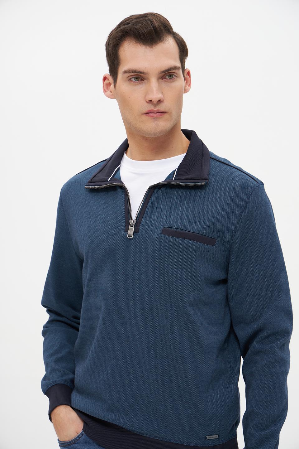 Джемпер Casa Moda с молнией синий