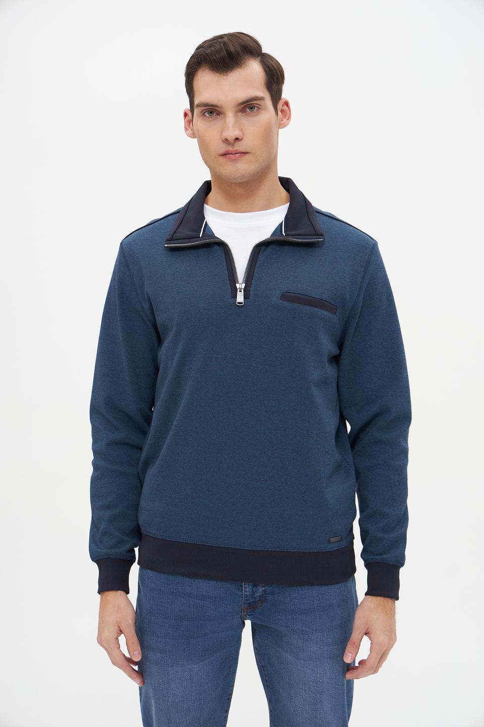 Джемпер Casa Moda с молнией синий