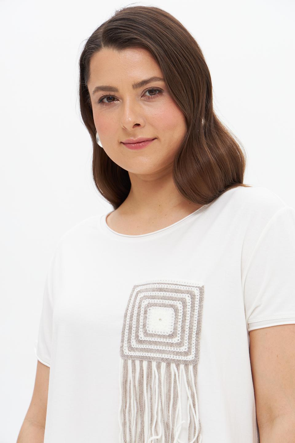 Футболка Tuzzi с бахромой белая