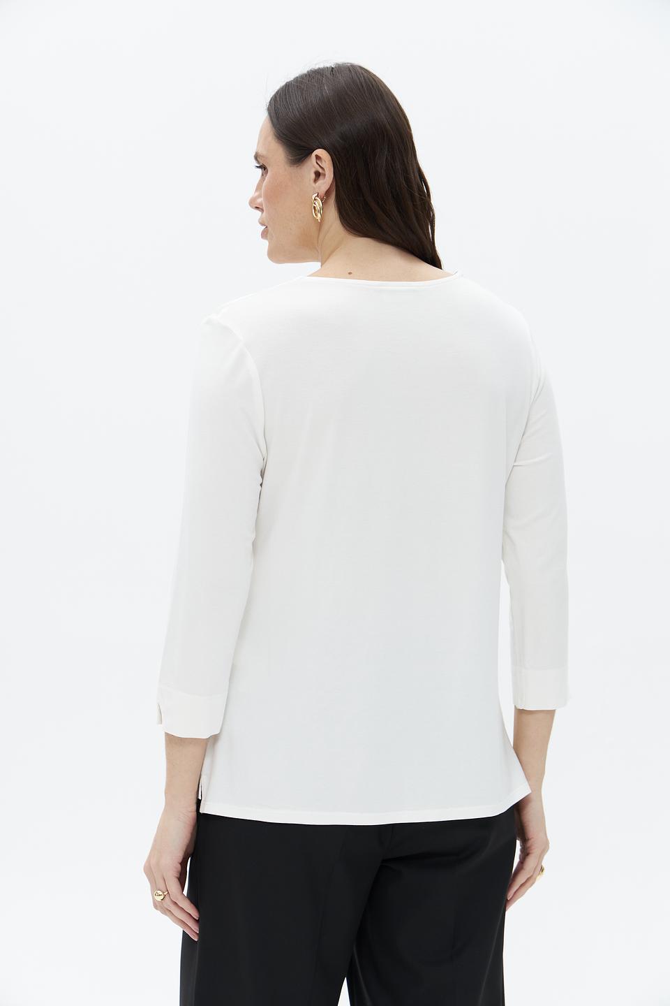 Блузка Barbara Lebek белая с карманом