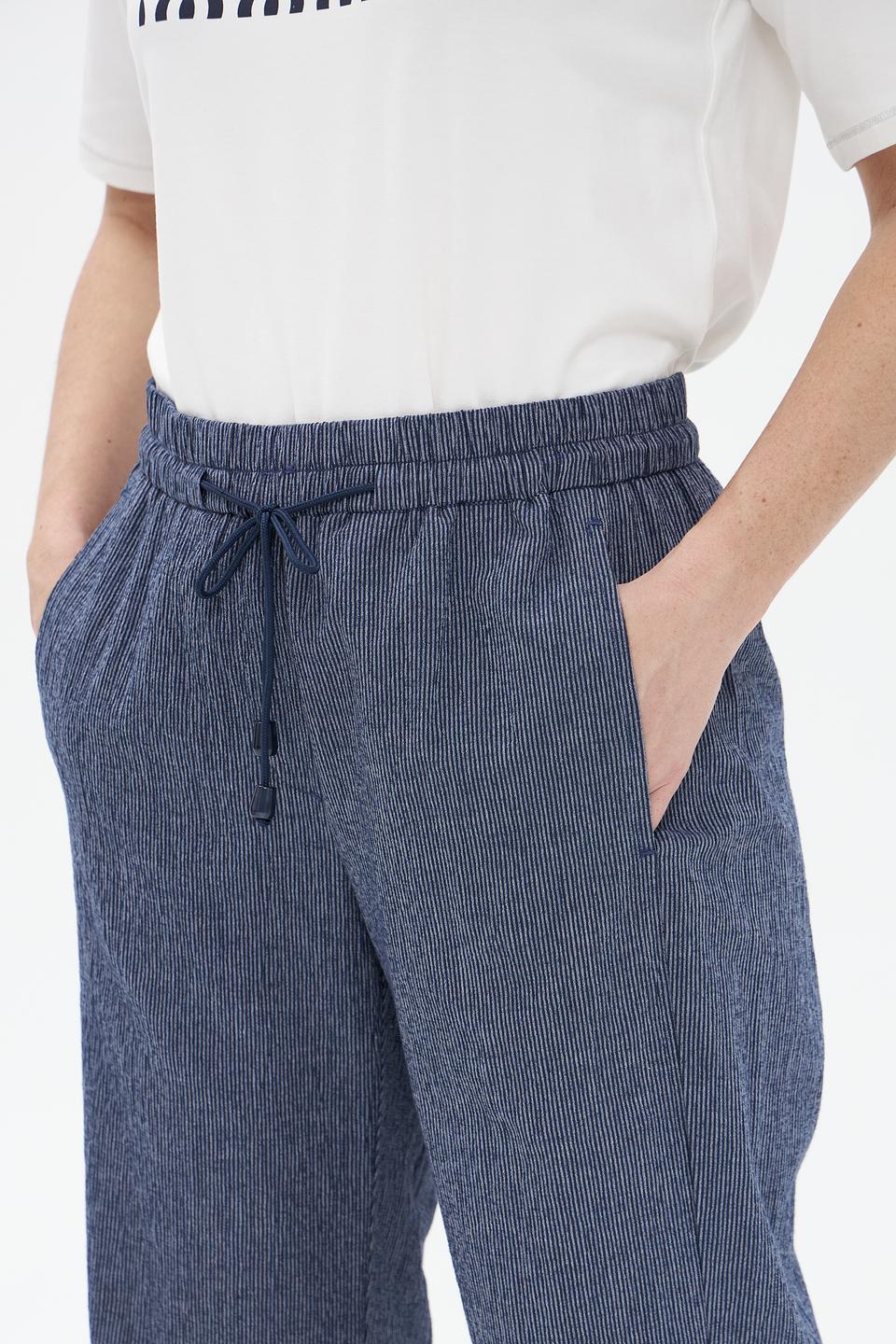 Брюки ZRS льняные широкие синие