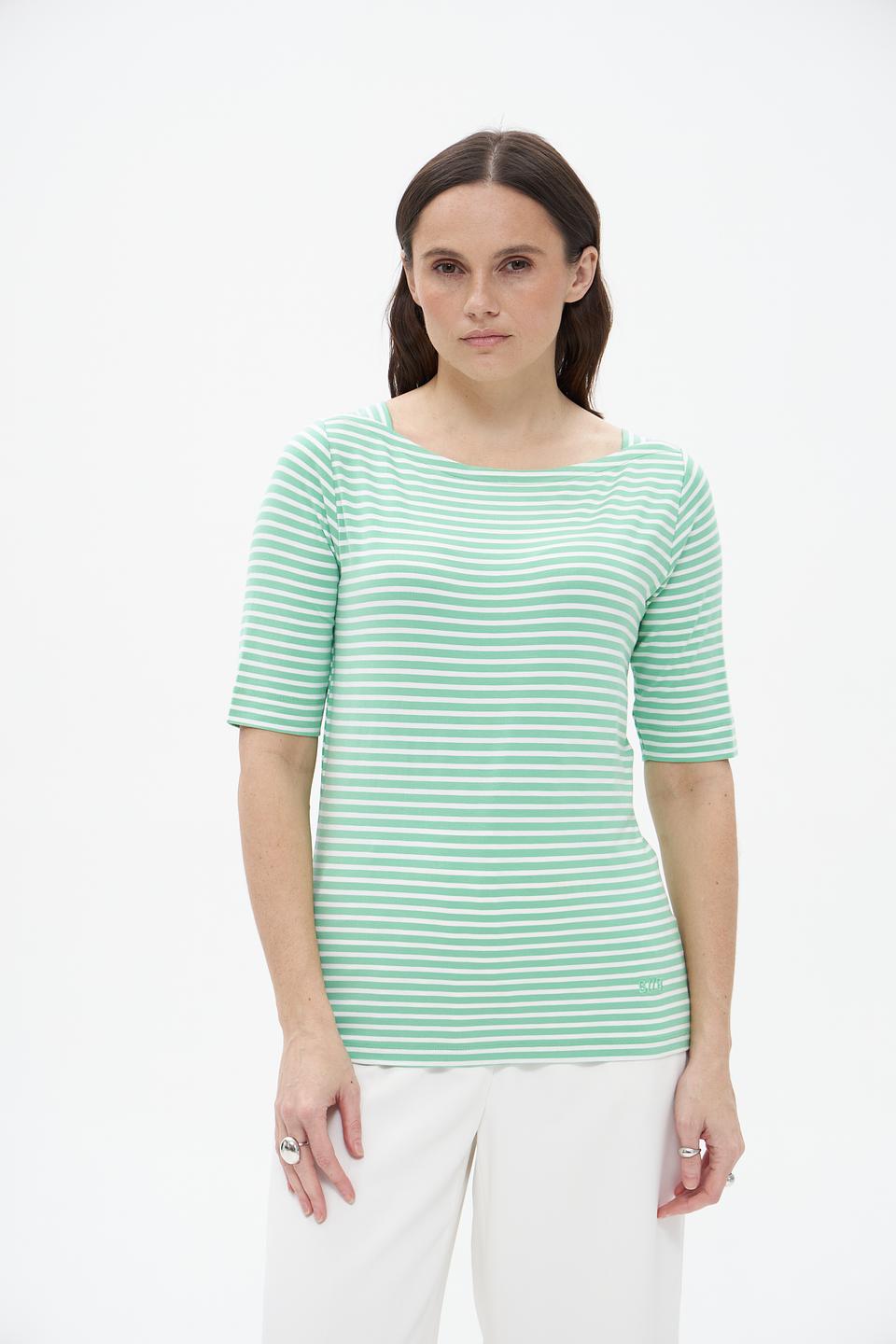 Футболка Bianca в полоску мятная