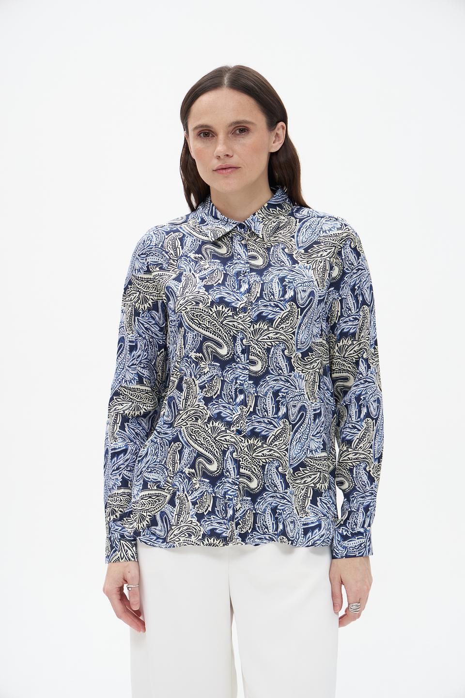 Блузка Bugatti с узором пейсли синий