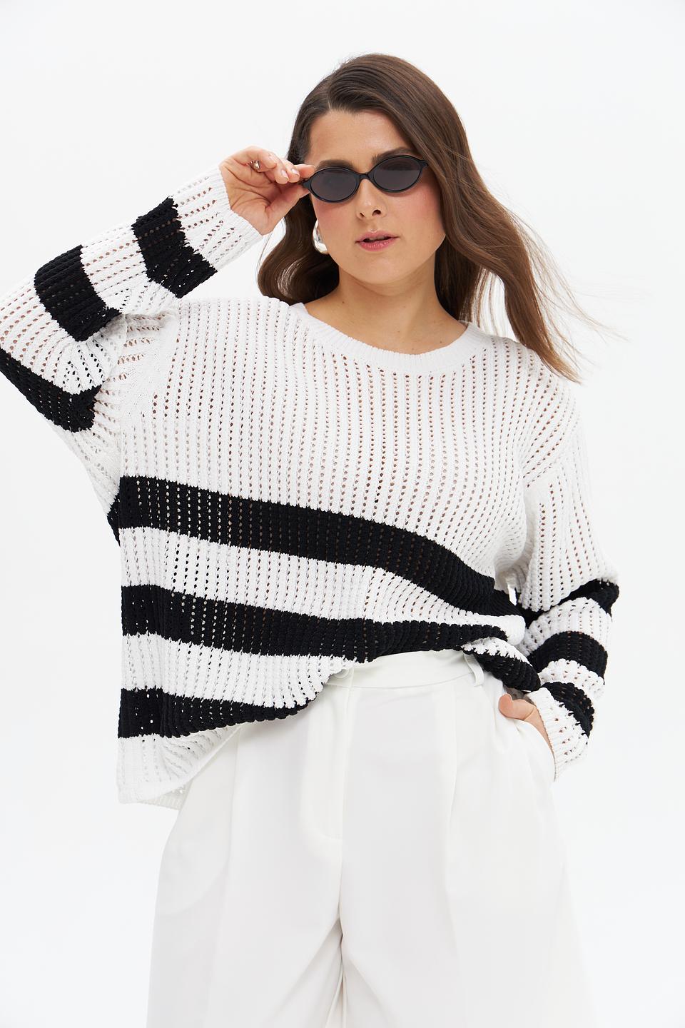 Пуловер Frapp в полоску