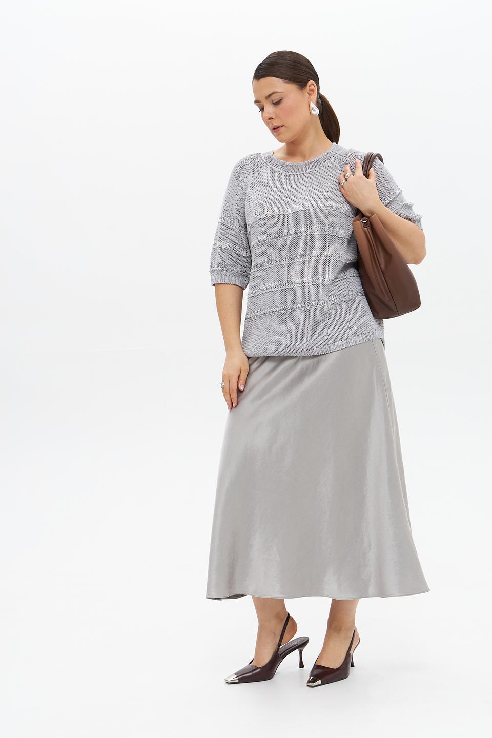 Пуловер Luisa Cerano серый с узором