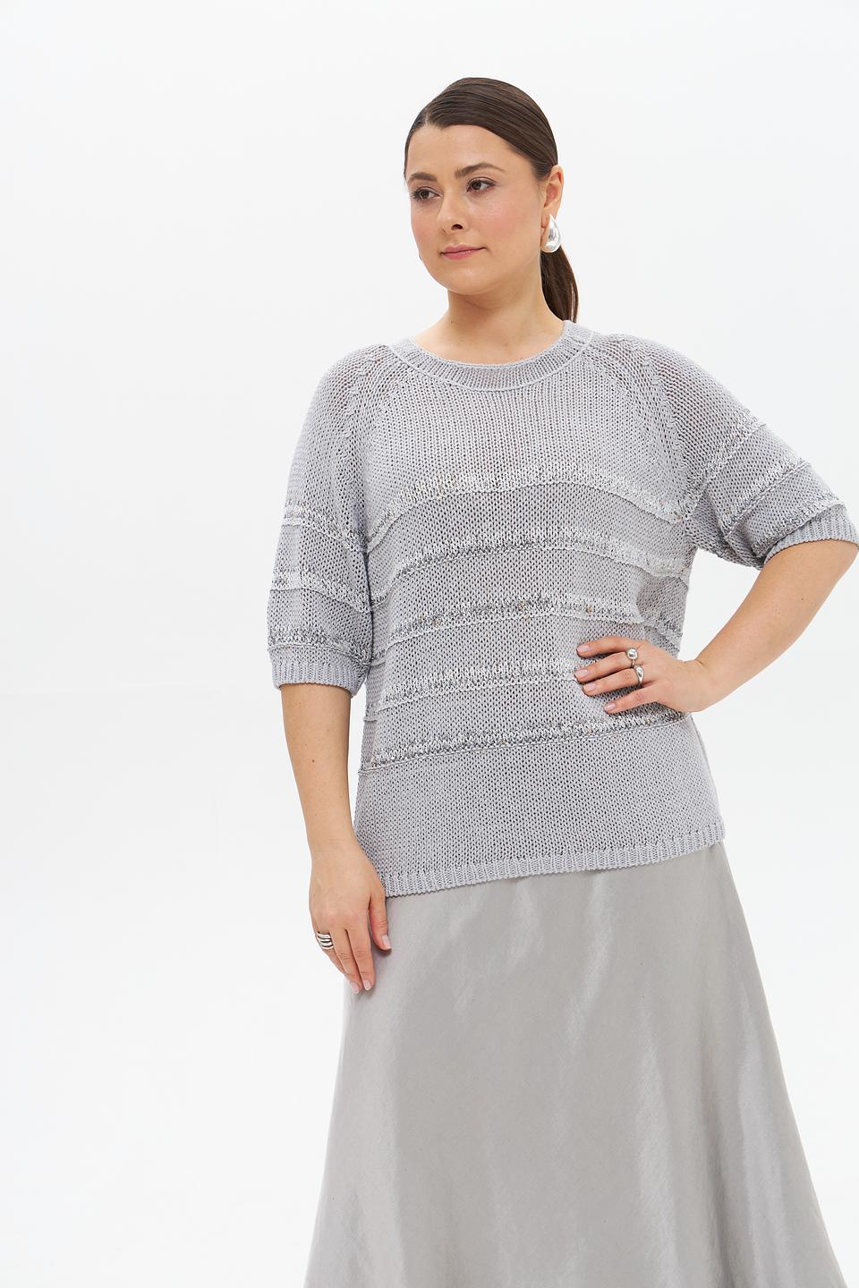 Пуловер Luisa Cerano серый с узором