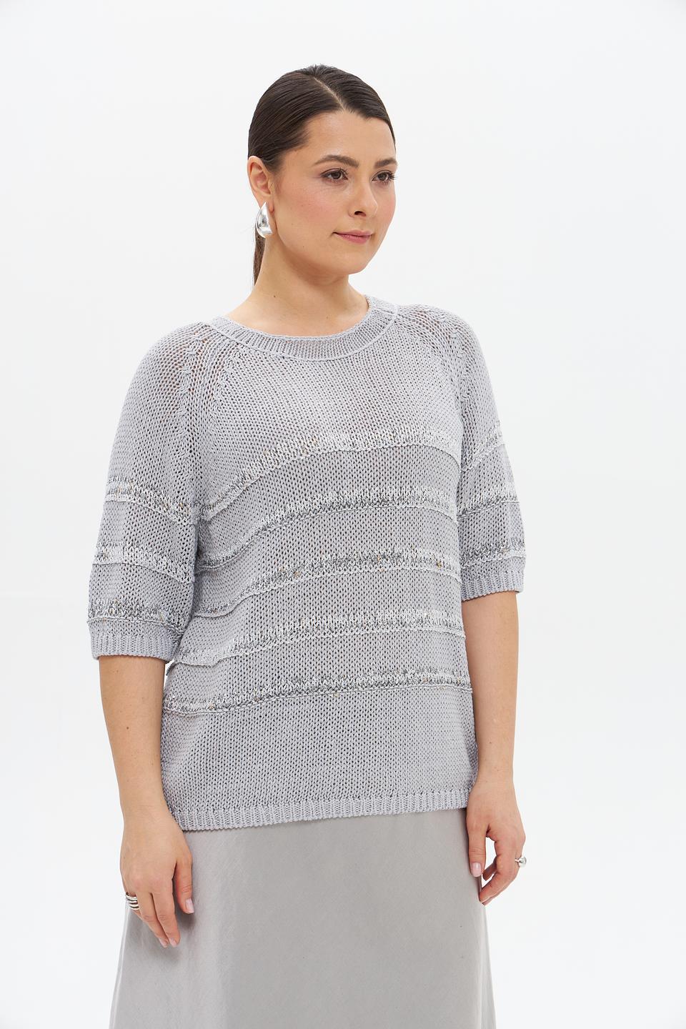 Пуловер Luisa Cerano серый с узором