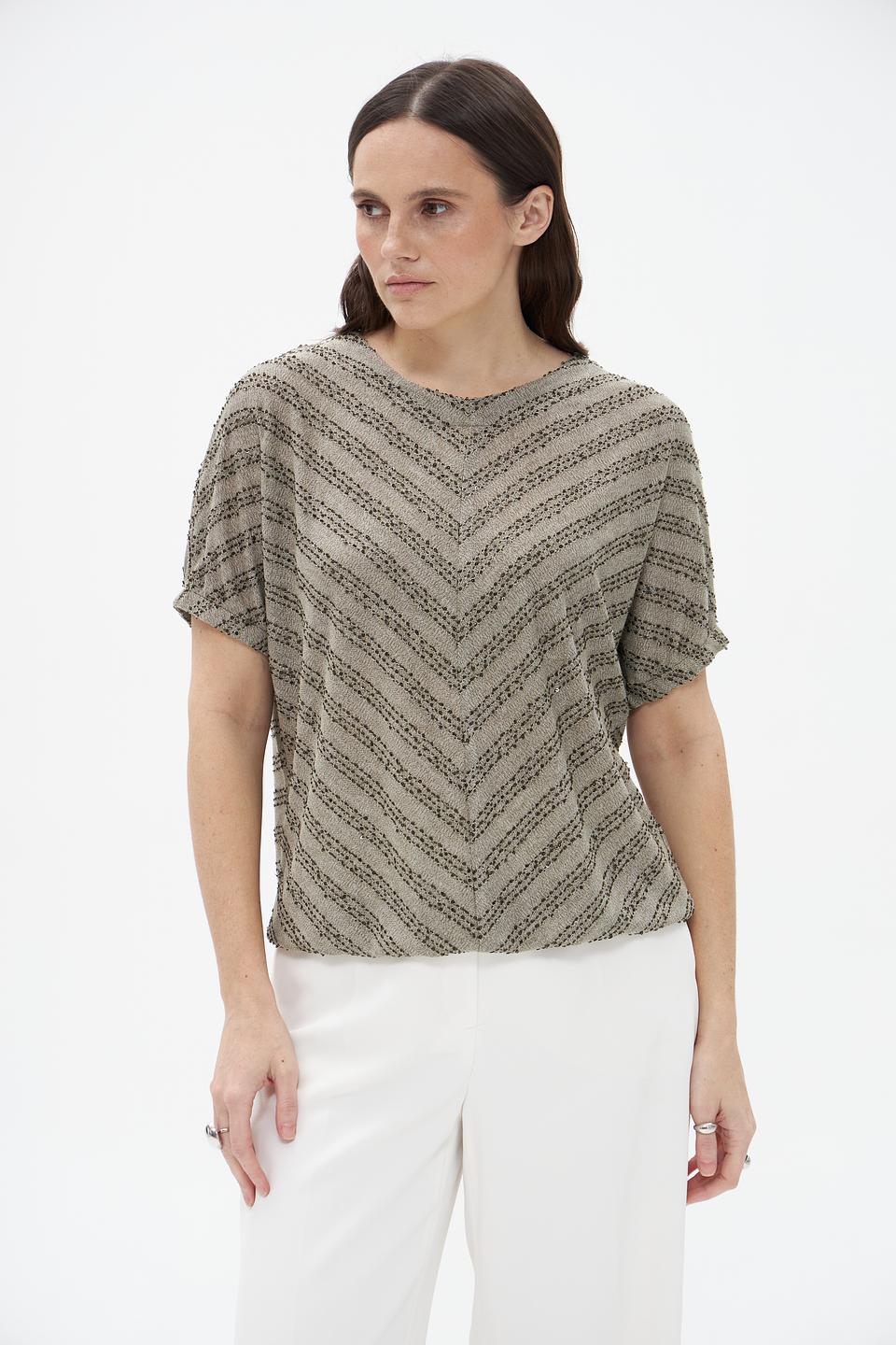 Футболка Bianca с узором бежевая