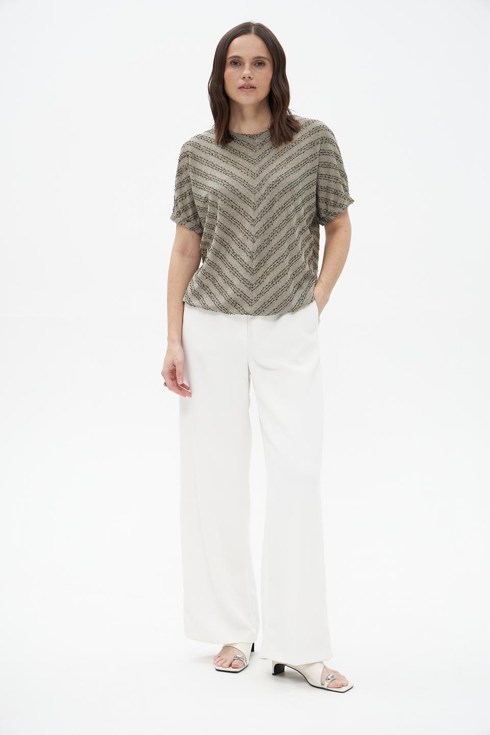 Футболка Bianca с узором бежевая