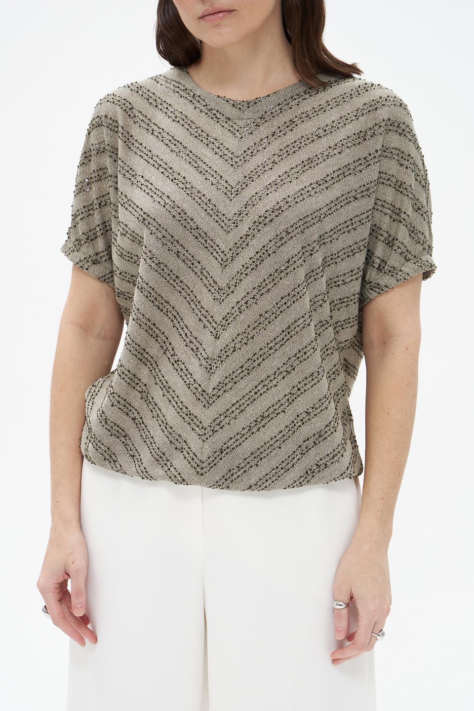 Футболка Bianca с узором бежевая