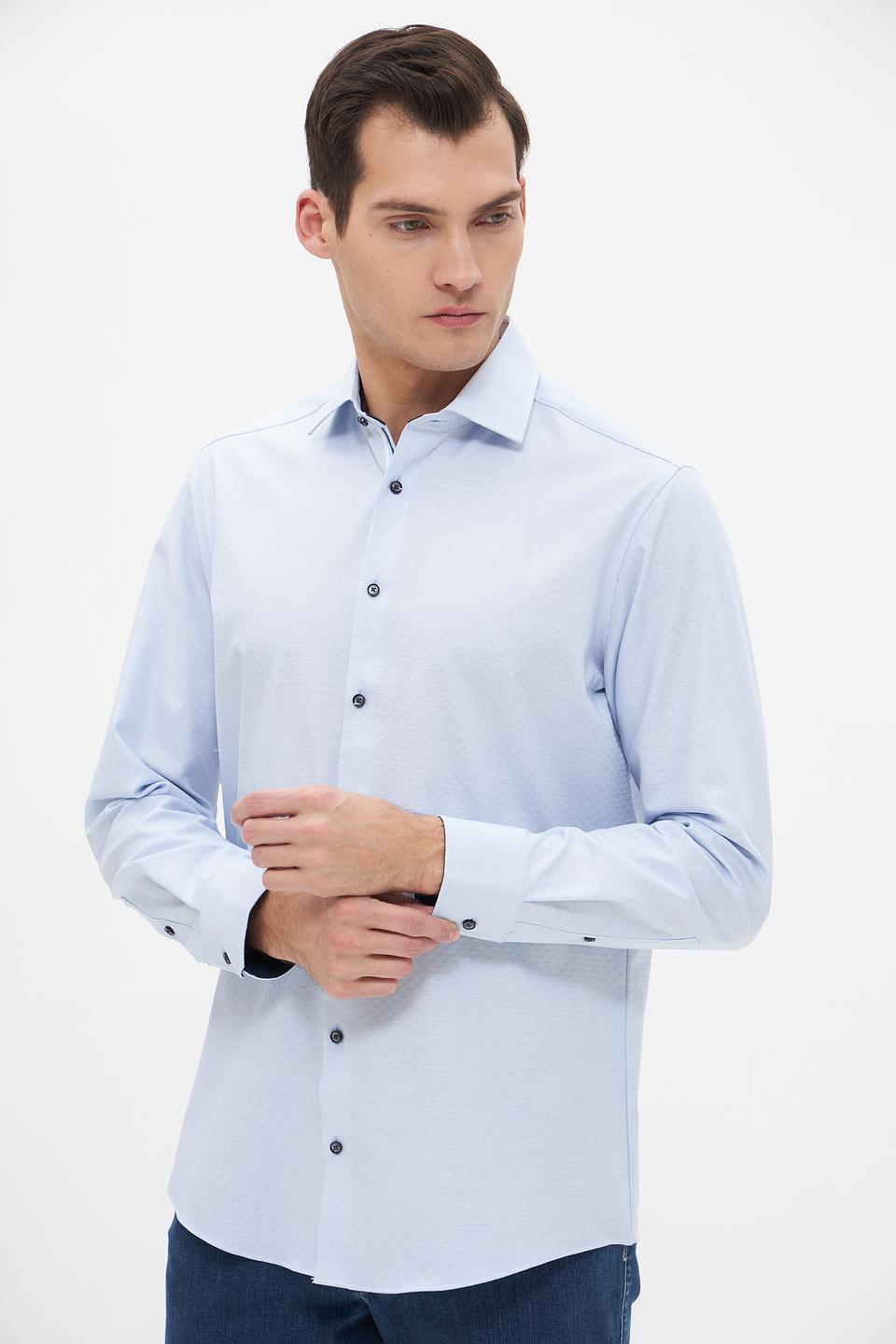Рубашка Venti мужская голубая приталенная