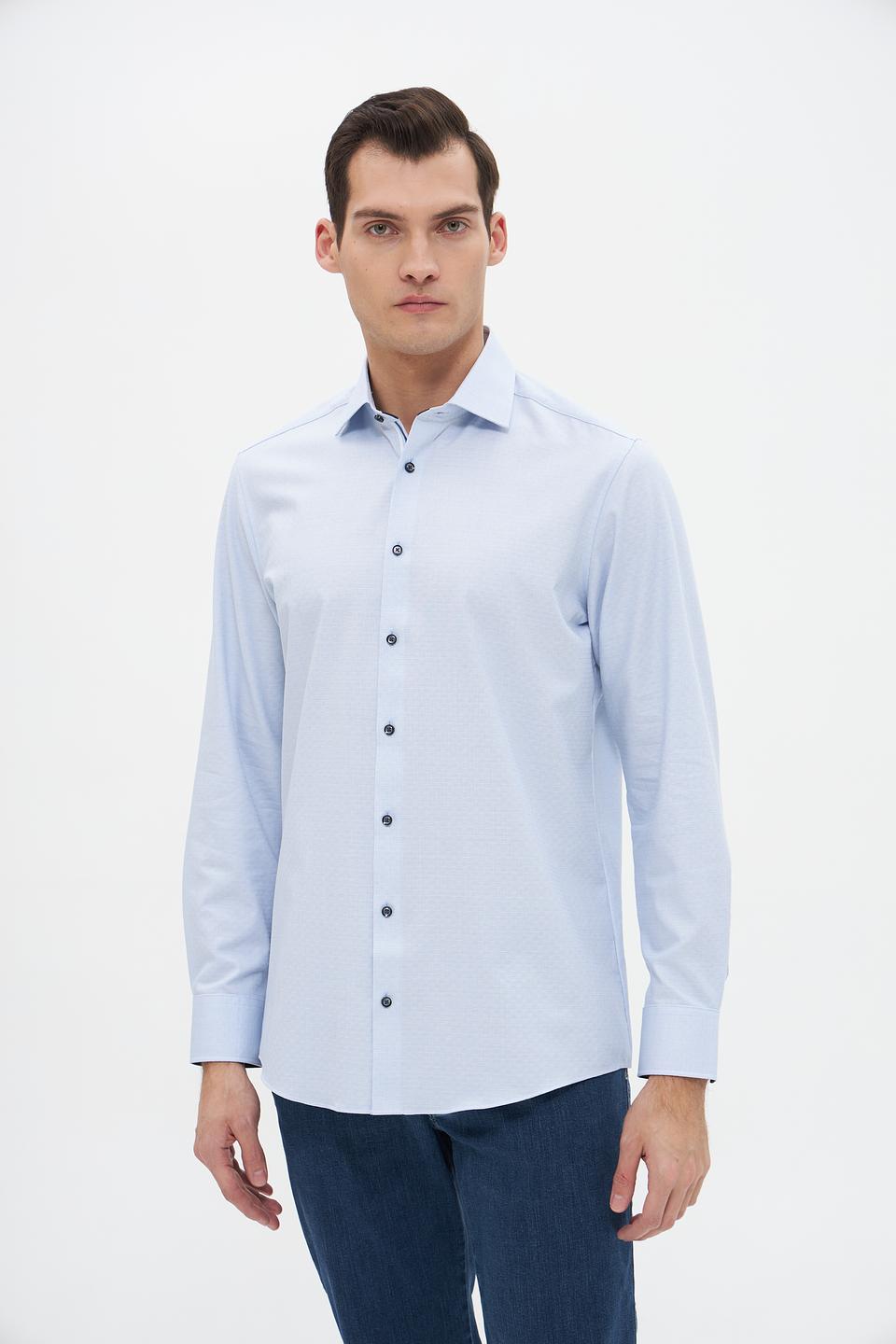 Рубашка Venti мужская голубая приталенная