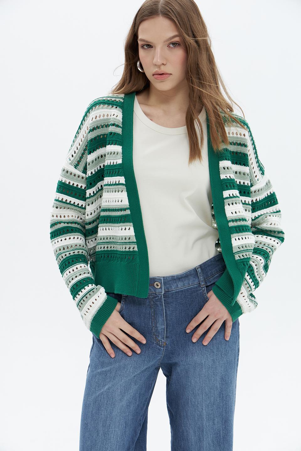 Жакет Tom Tailor полосатый зелёный