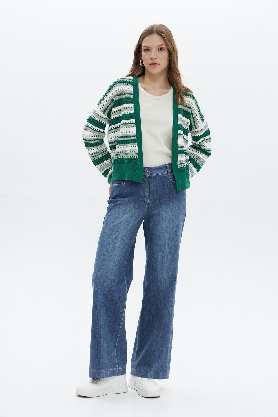 Жакет Tom Tailor полосатый зелёный