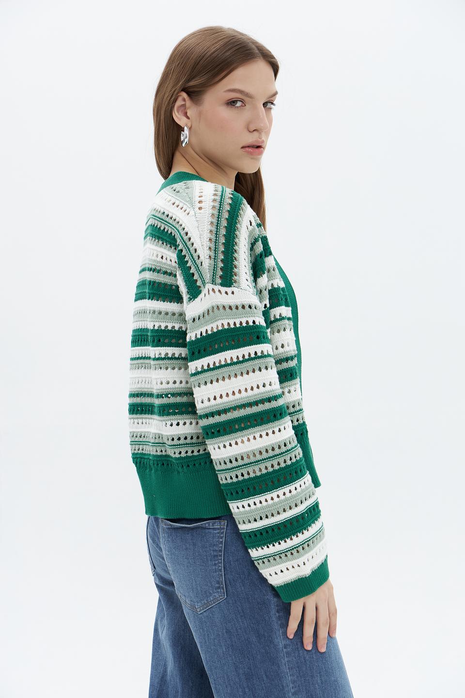 Жакет Tom Tailor полосатый зелёный