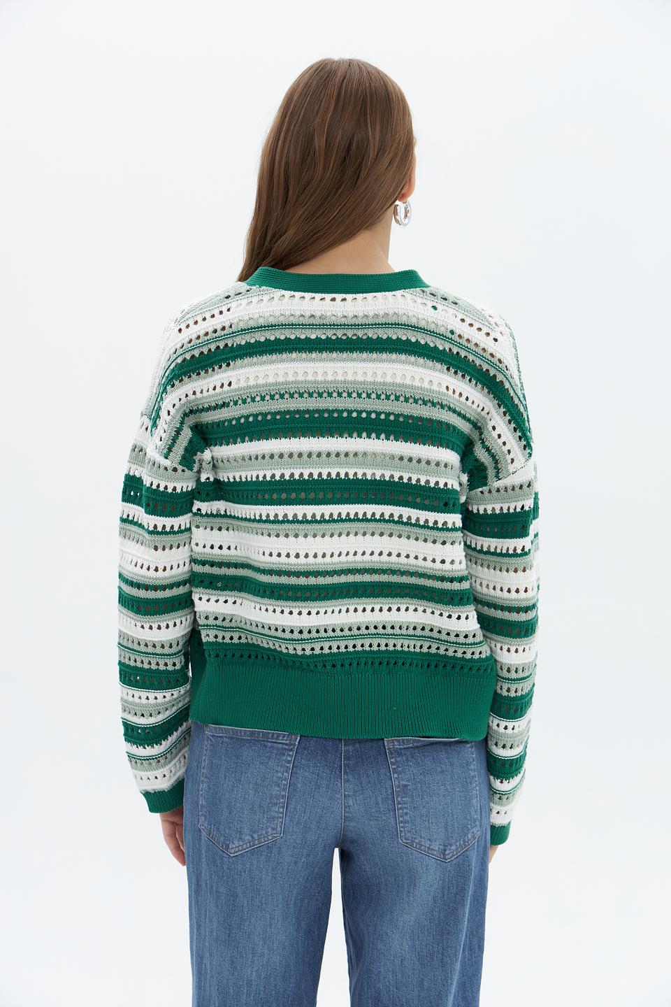 Жакет Tom Tailor полосатый зелёный