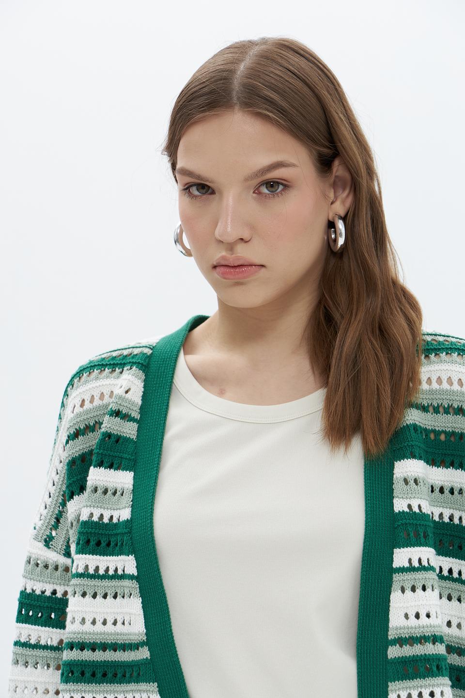 Жакет Tom Tailor полосатый зелёный