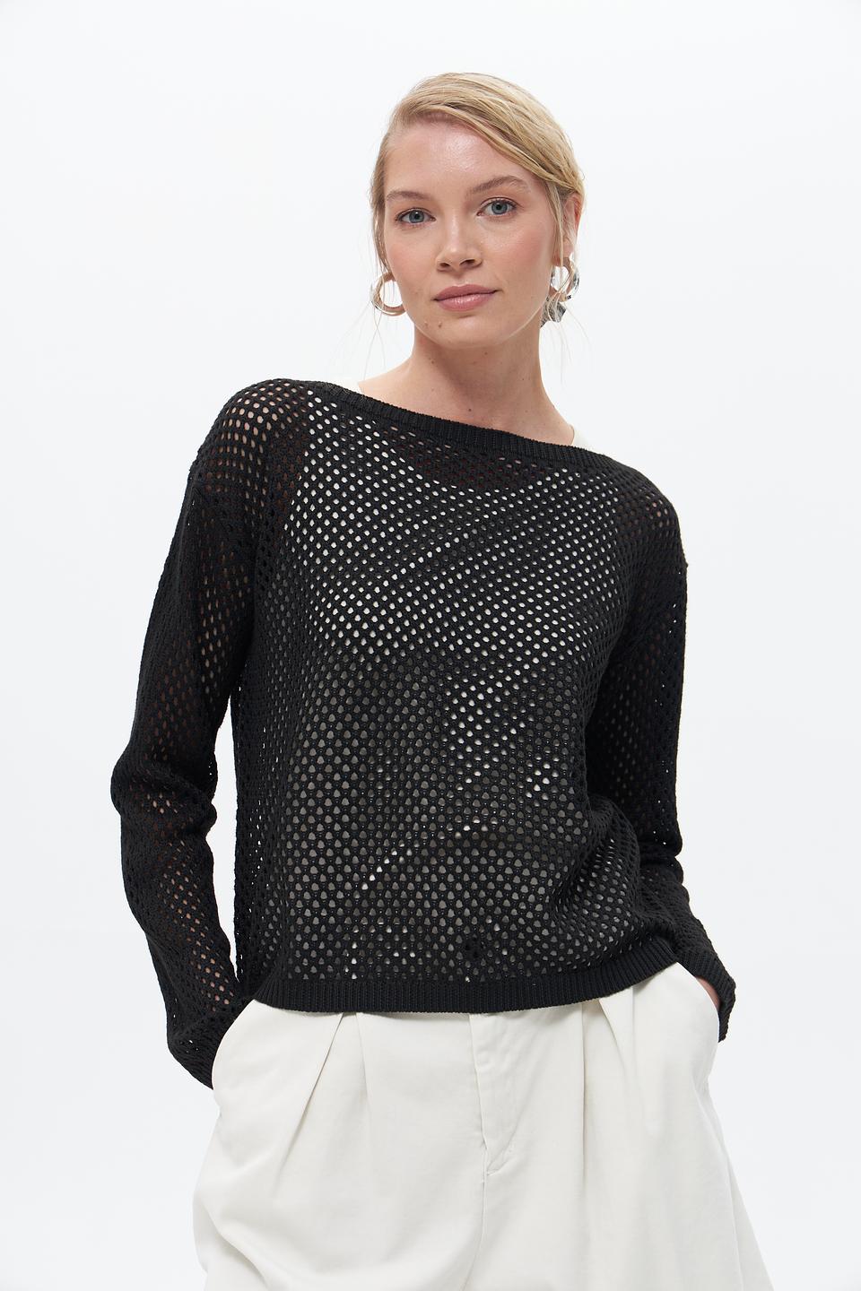 Пуловер Broadway ажурный чёрный