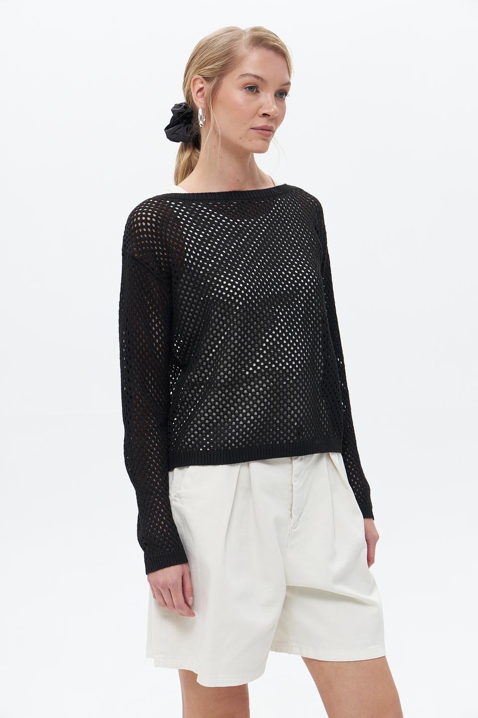 Пуловер Broadway ажурный чёрный