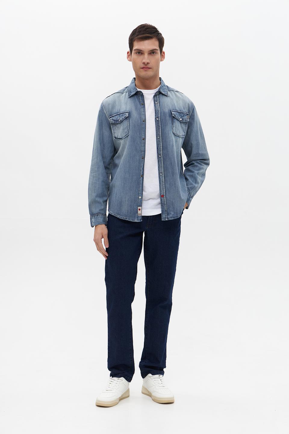 Рубашка Time Zone джинсовая голубая