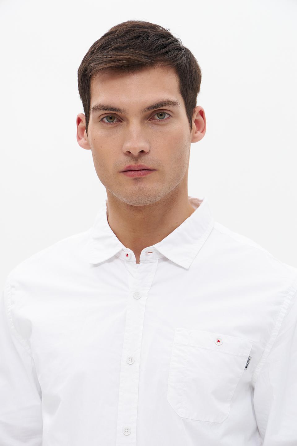 Рубашка Time Zone белая с длинным рукавом