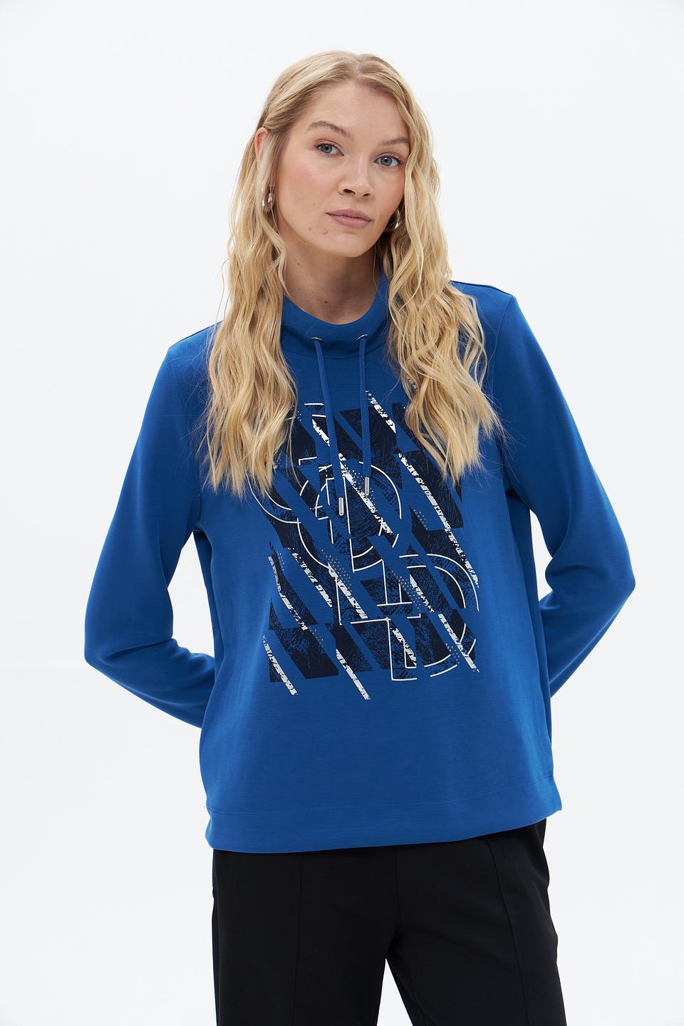 Пуловер Gerry Weber с принтом синий