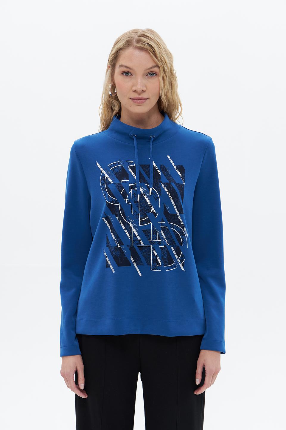 Пуловер Gerry Weber с принтом синий