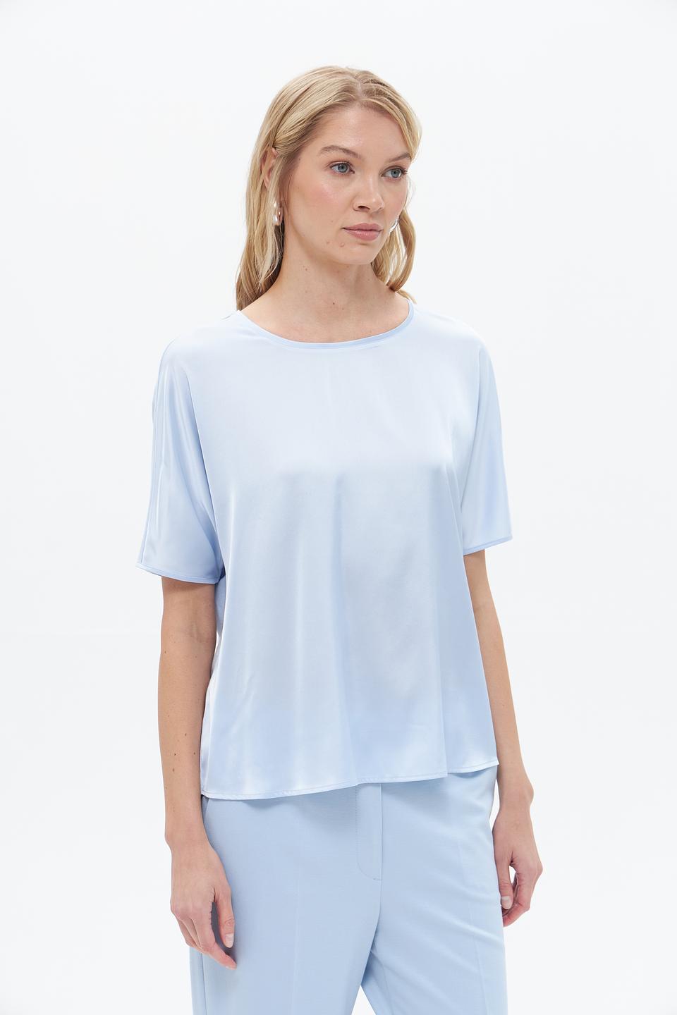 Блуза Gerry Weber голубая с коротким рукавом