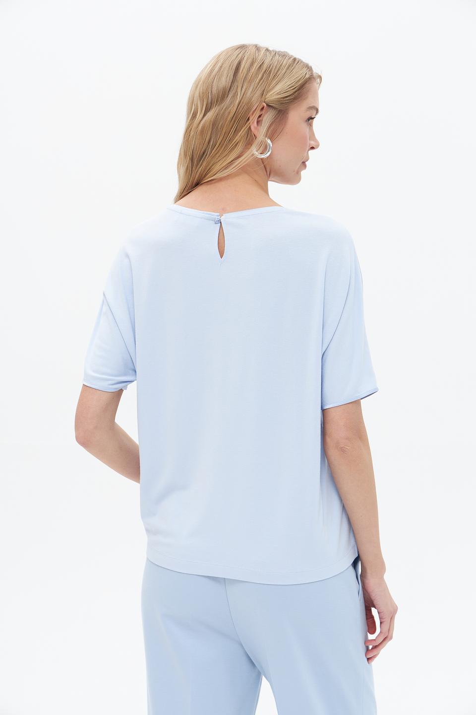 Блуза Gerry Weber голубая с коротким рукавом