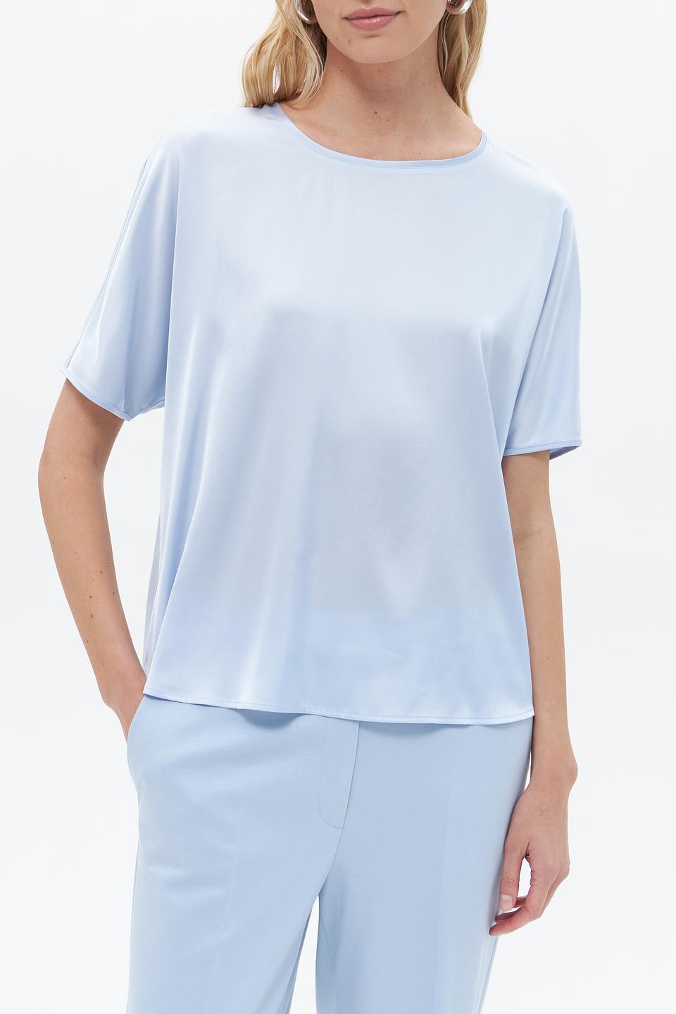 Блуза Gerry Weber голубая с коротким рукавом