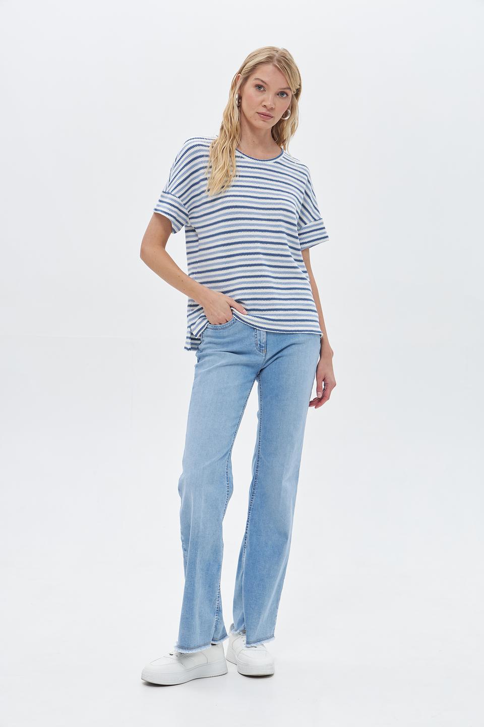 Джинсы ZRS клеш голубые