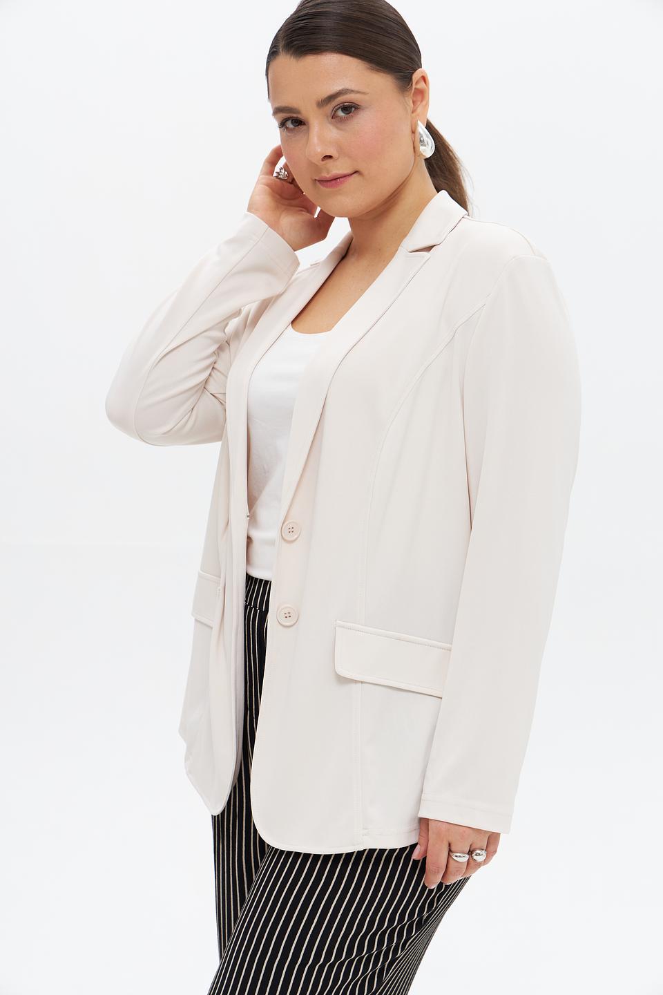 Жакет Lebek бежевый приталенный