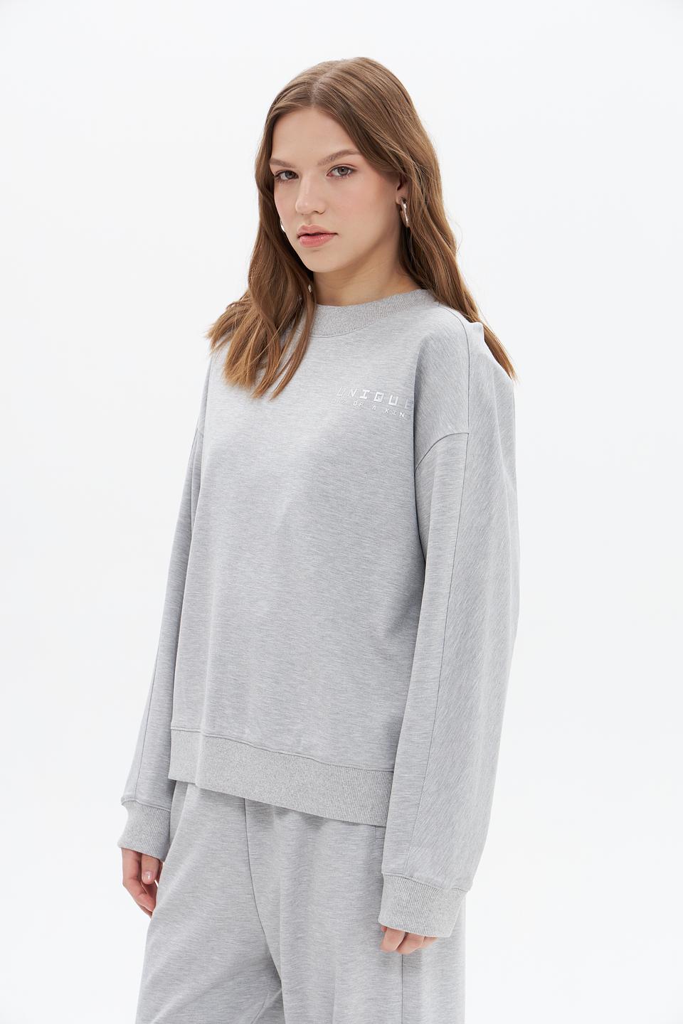 Пуловер UNQ серый оверсайз