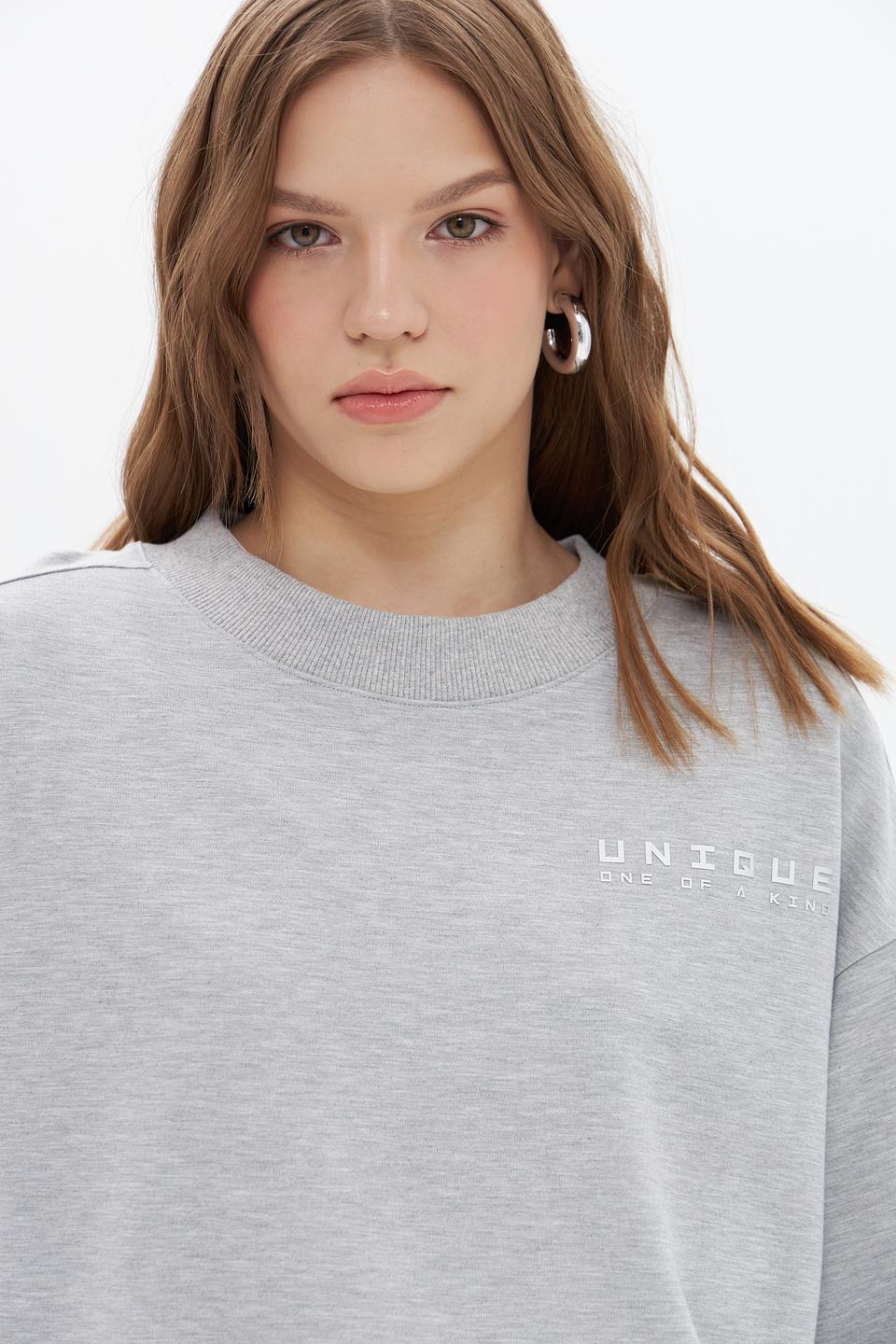 Пуловер UNQ серый оверсайз