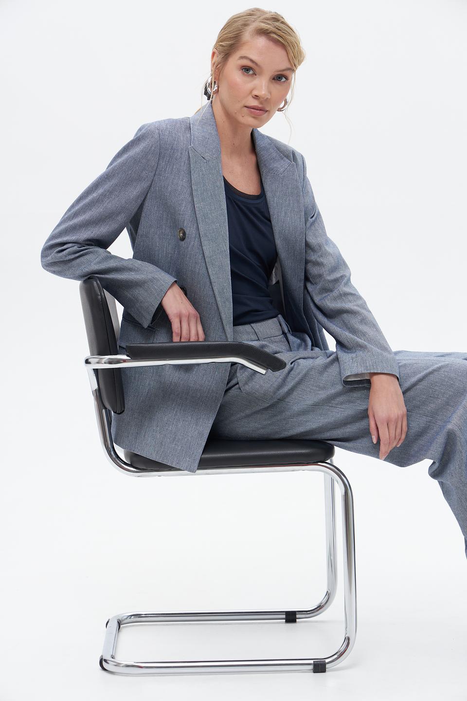 Жакет Oui приталенный серый