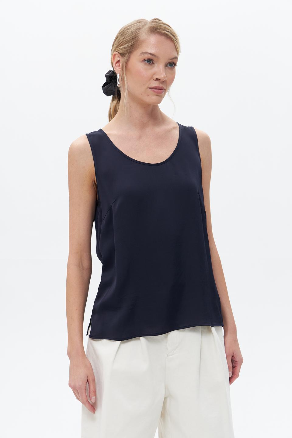 Топ Oui женский тёмно-синий