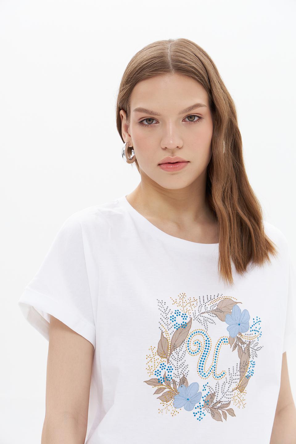 Футболка UNQ с цветочным принтом