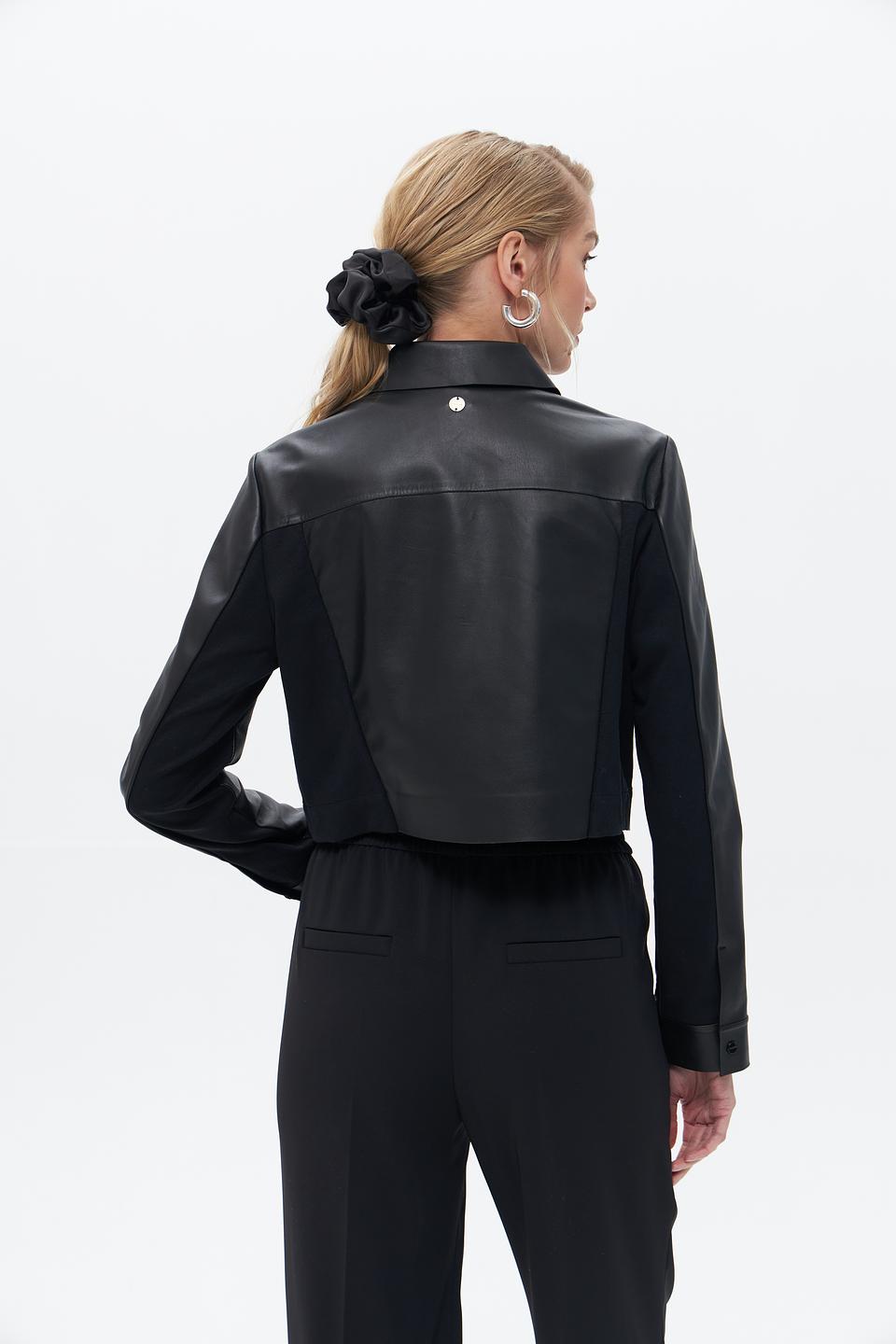 Жакет Marc Cain кожаный чёрный