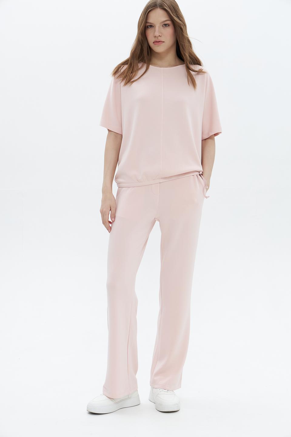 Брюки Oui прямого кроя пудровые