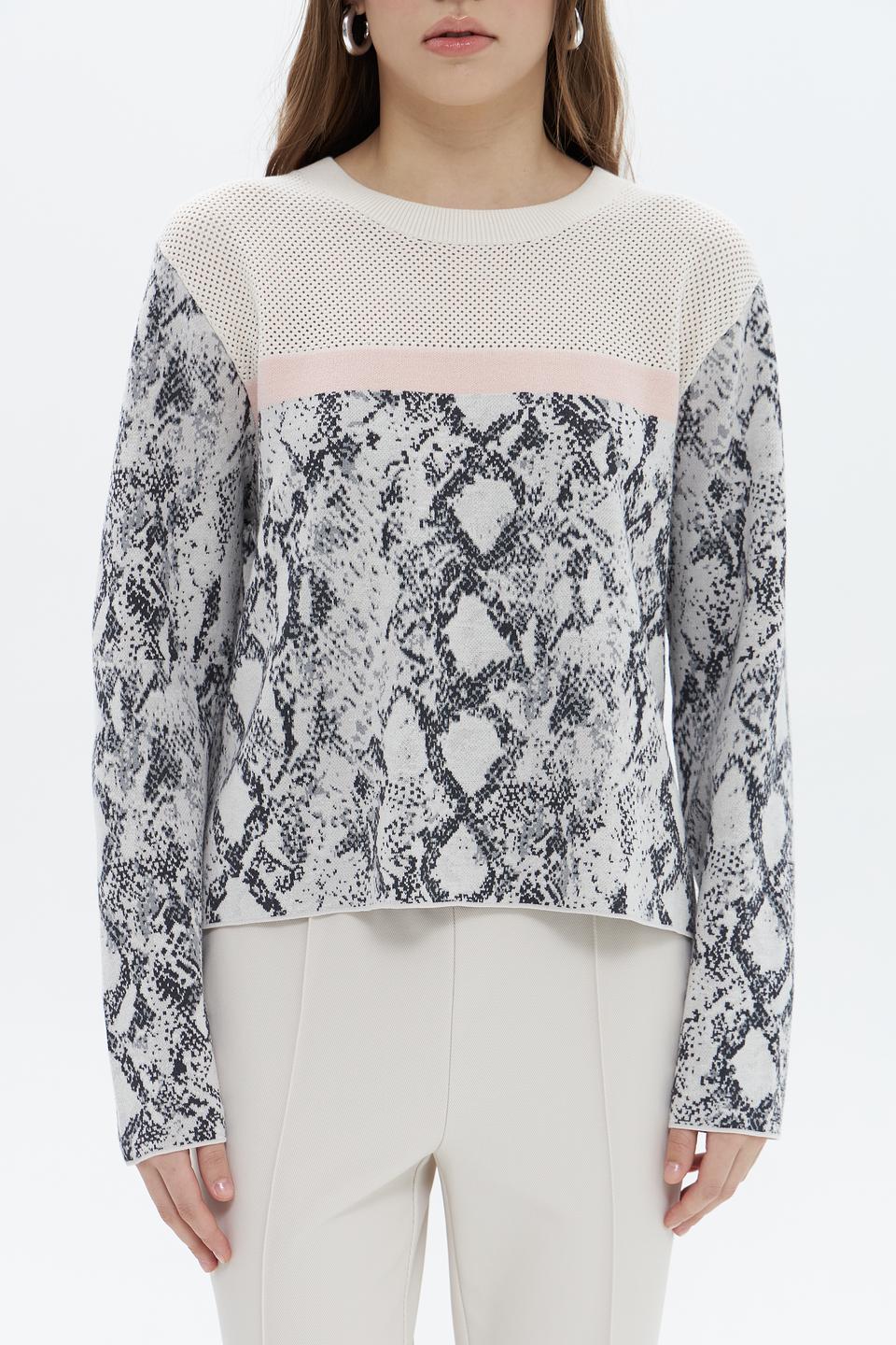 Пуловер Oui с принтом reptile